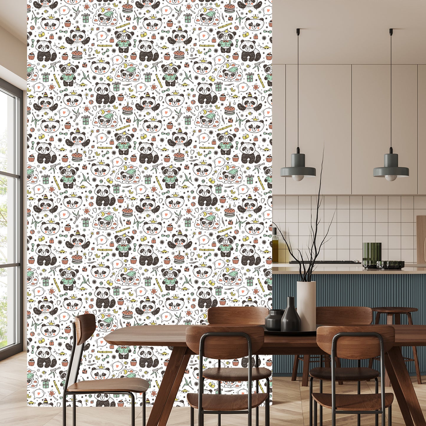 Wallpaper Pandas Among Toys