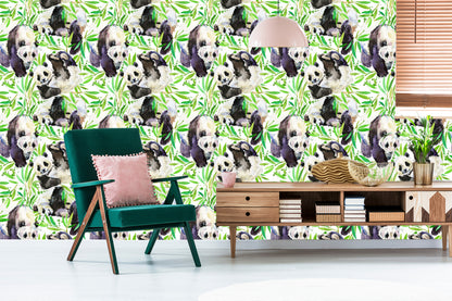 Wallpaper Handpainted Pandas