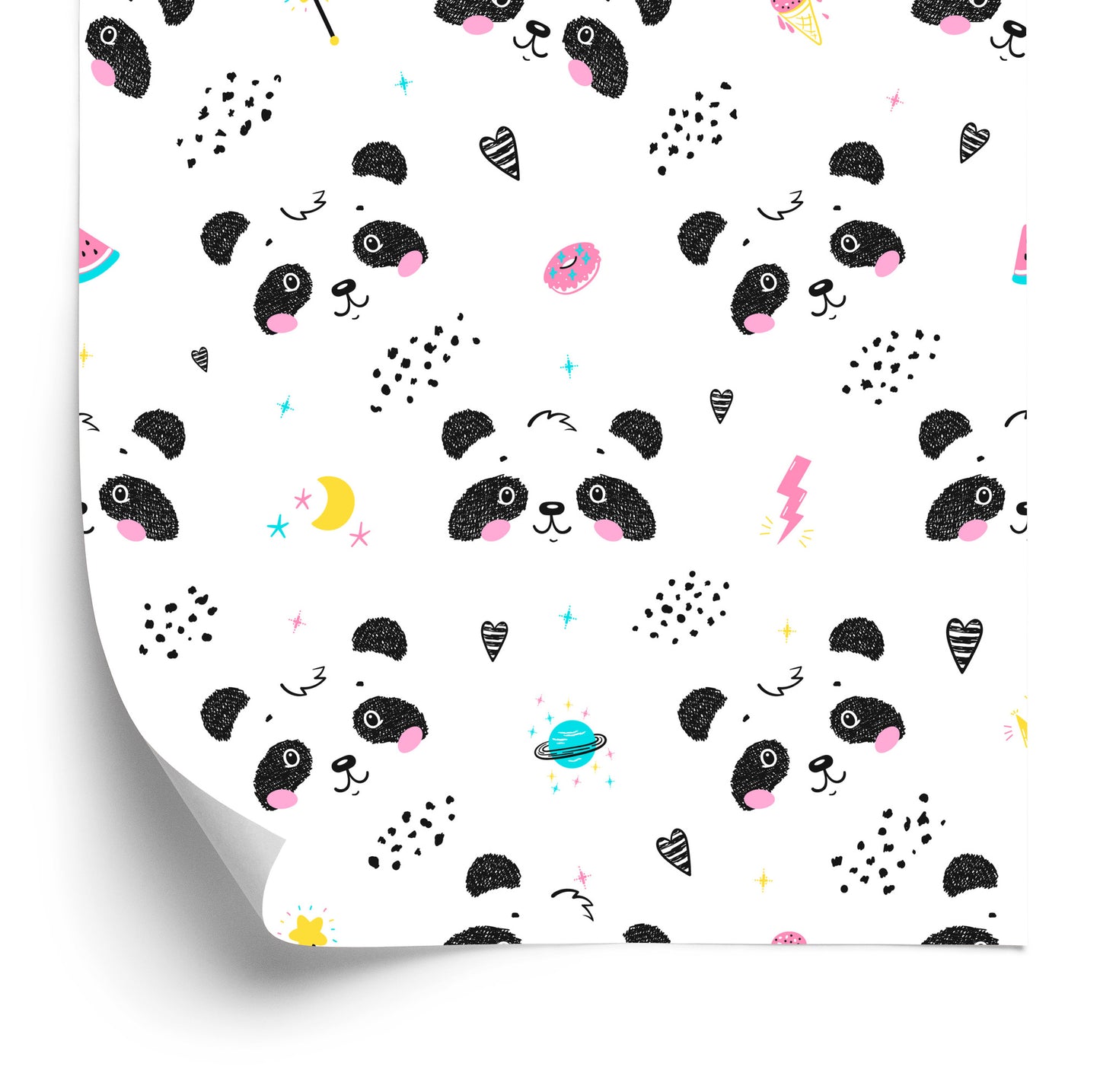 Wallpaper Pandas With Donuts