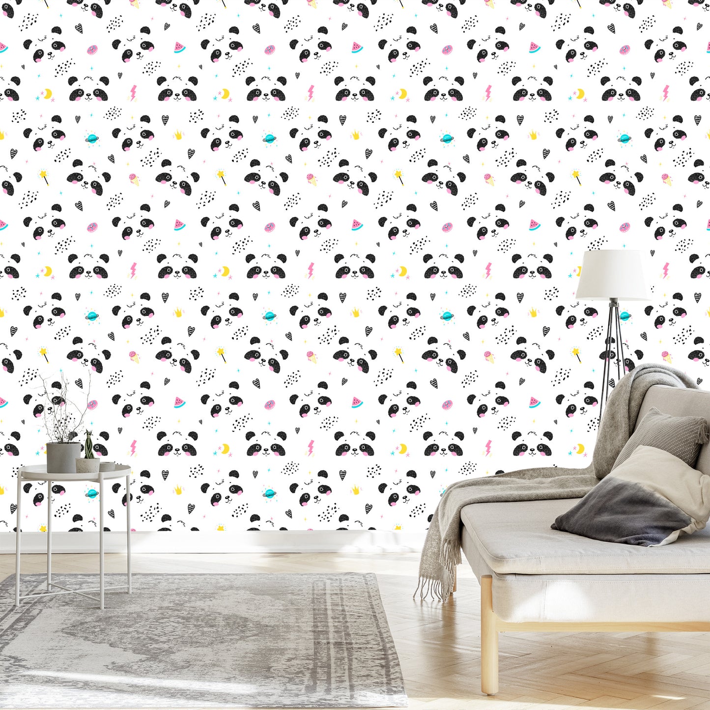 Wallpaper Pandas With Donuts