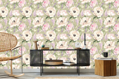 Wallpaper Peonies In Toned Colours
