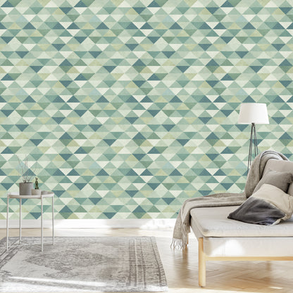 Wallpaper Retro Triangles In Green
