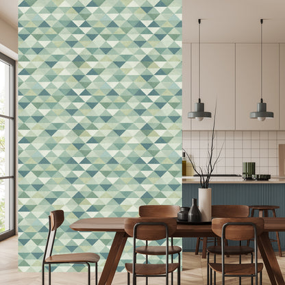 Wallpaper Retro Triangles In Green