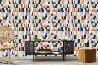 Wallpaper Colorful Retro Triangles