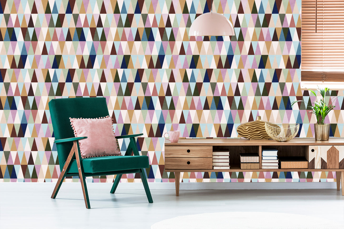 Wallpaper Colorful Retro Triangles