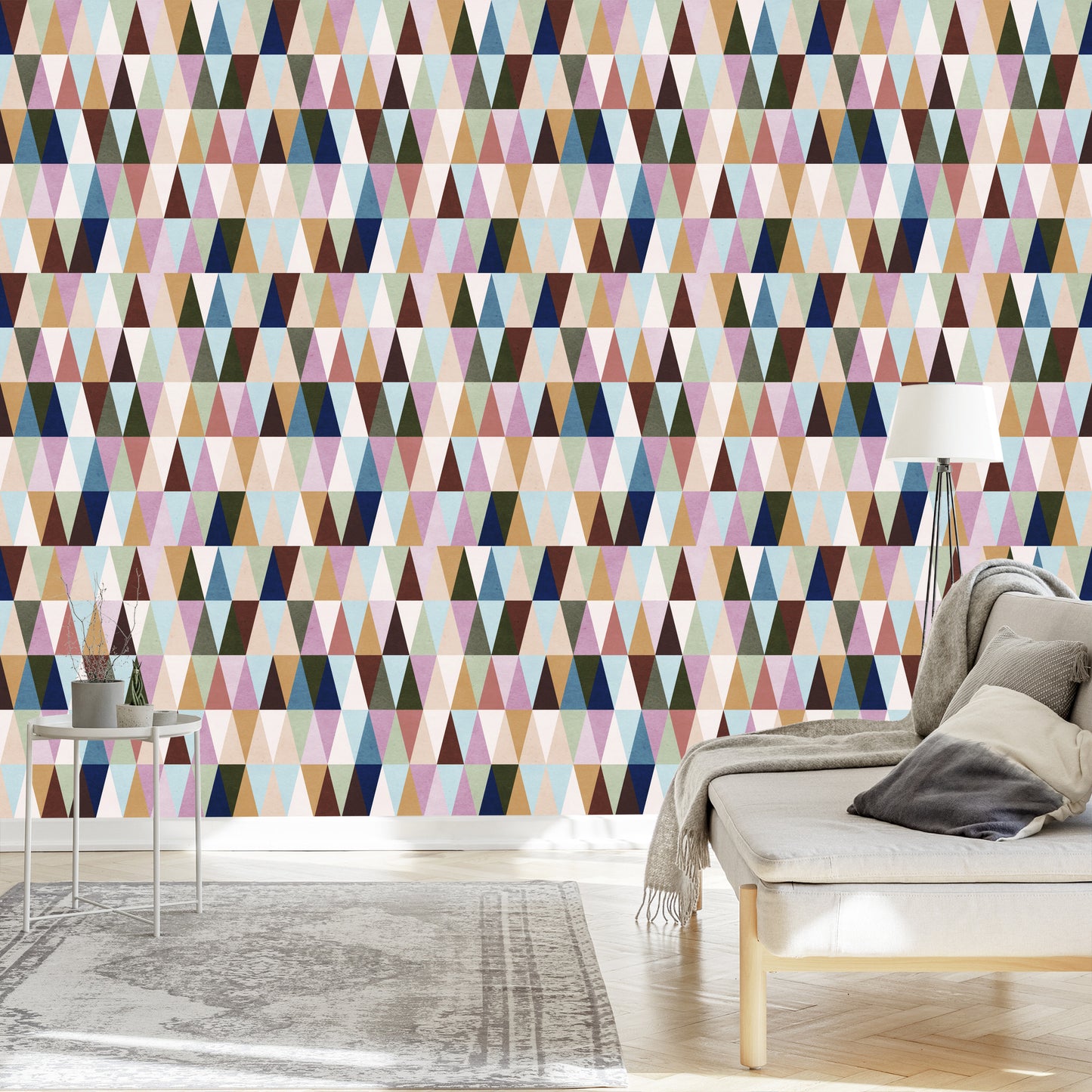 Wallpaper Colorful Retro Triangles