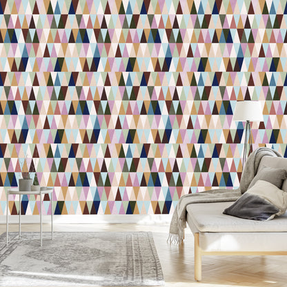 Wallpaper Colorful Retro Triangles