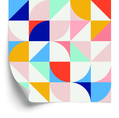 Wallpaper Colorful Variation In Retro Style