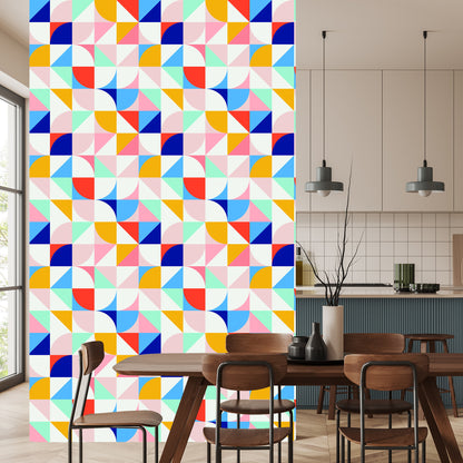 Wallpaper Colorful Variation In Retro Style