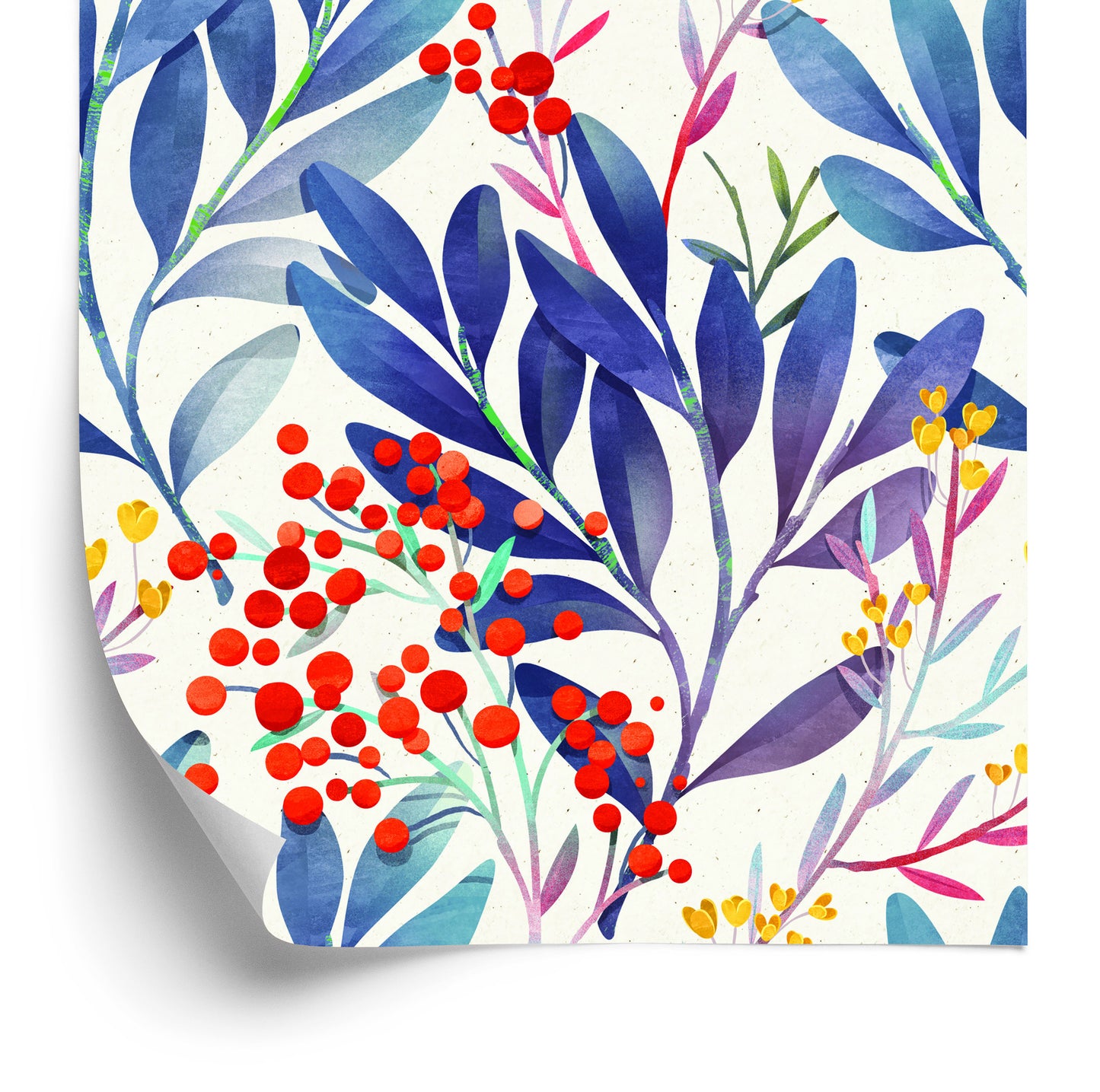 Wallpaper Colorful Flowers In Retro Style