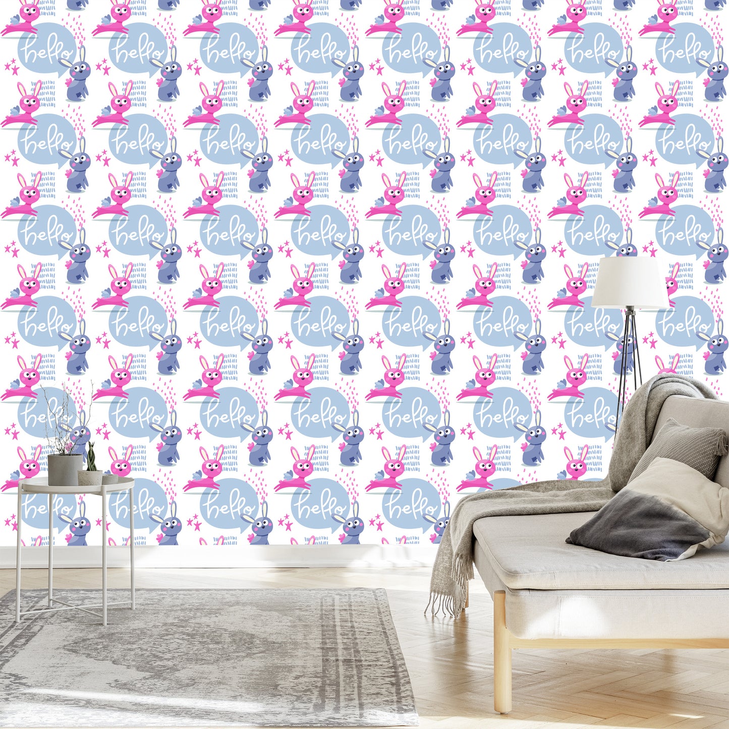 Wallpaper Colorful Rabbits