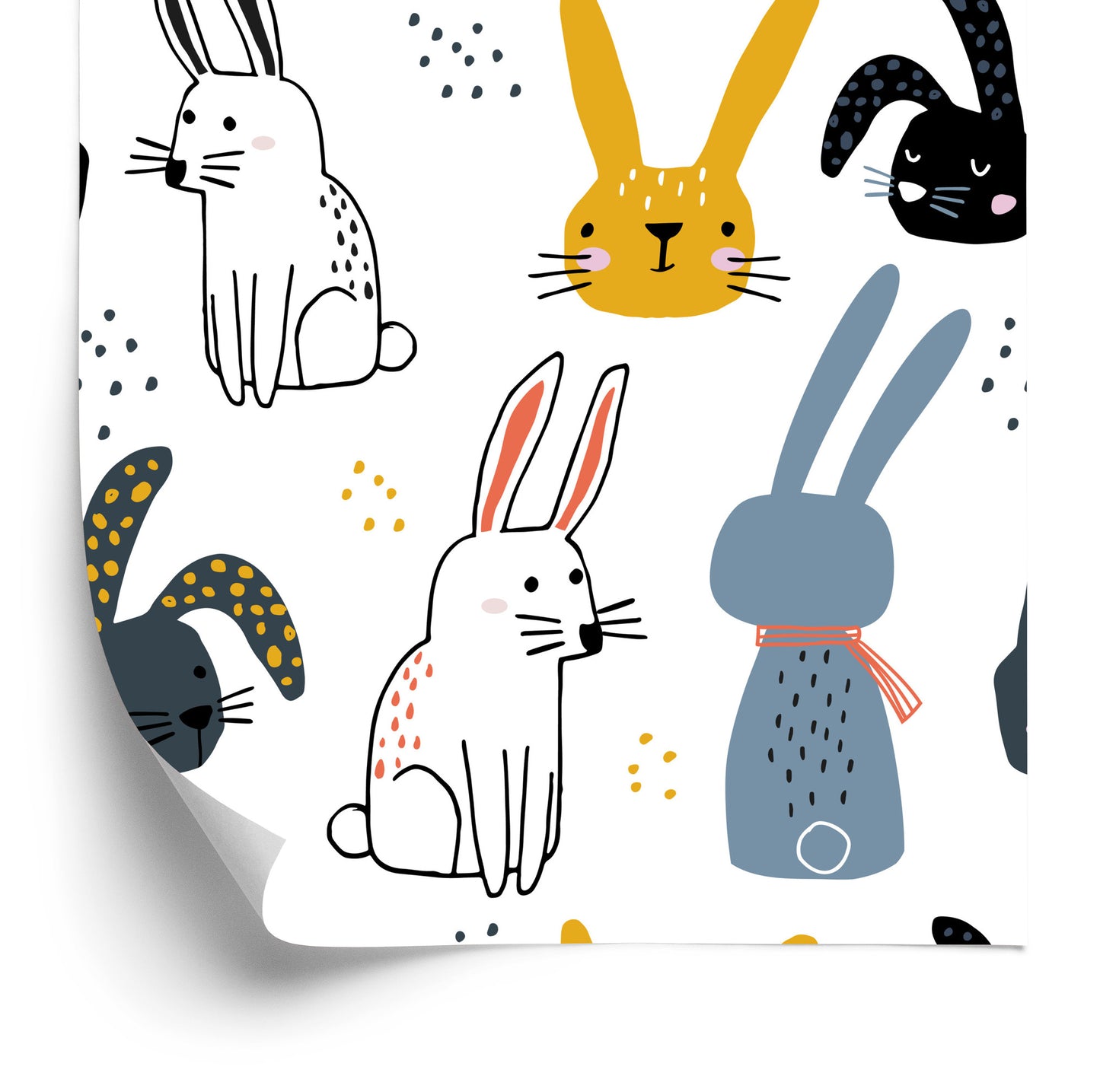 Wallpaper Rabbits On A White Background