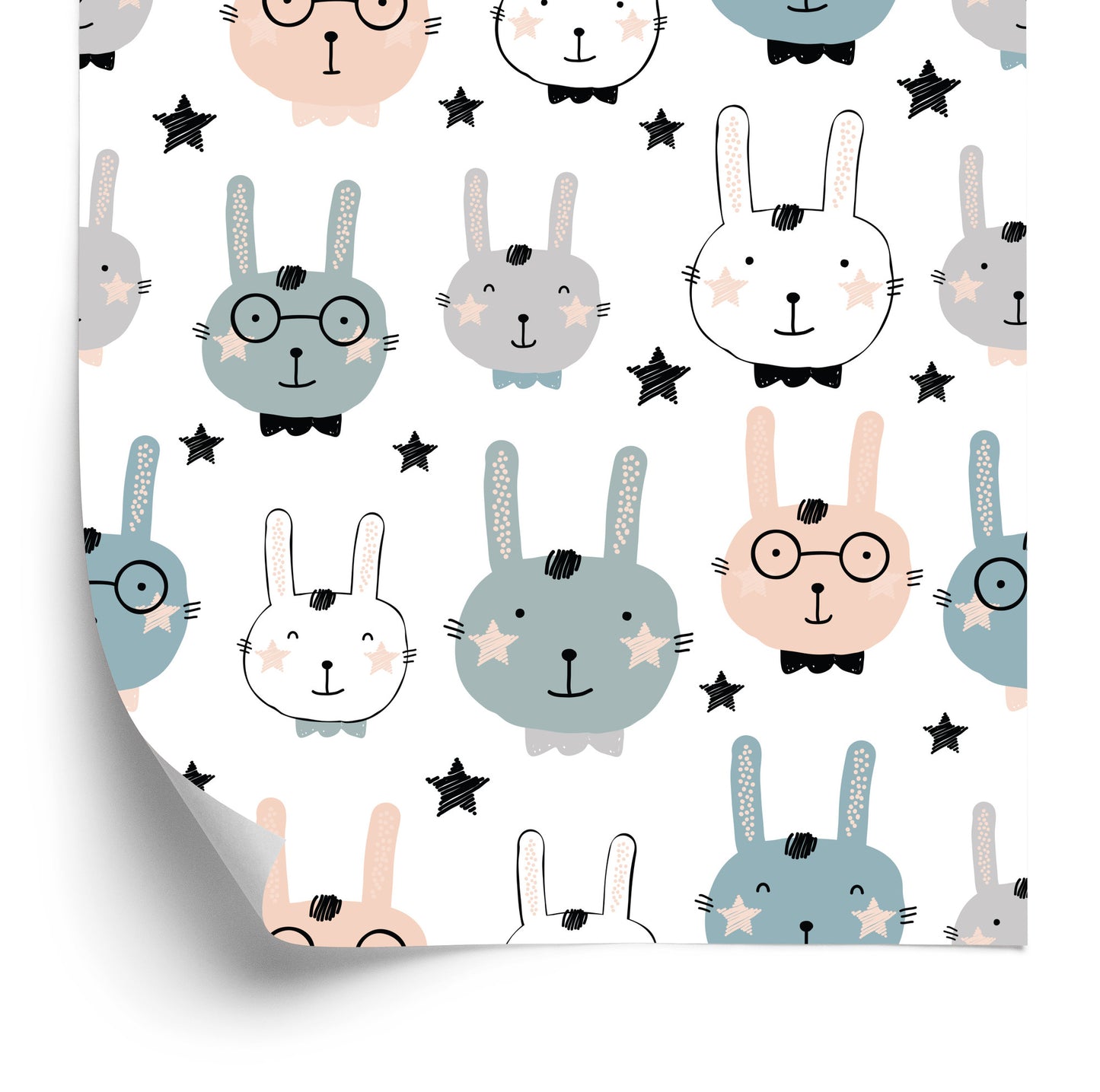 Wallpaper Rabbits With Stars On The Background