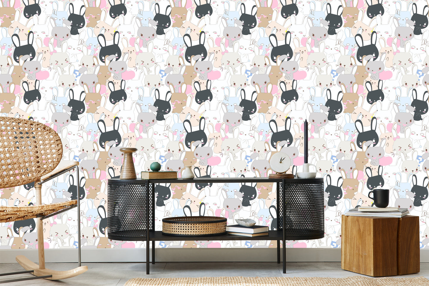 Wallpaper Rabbits On Light Background