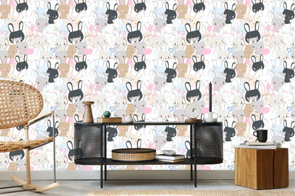 Wallpaper Rabbits On Light Background