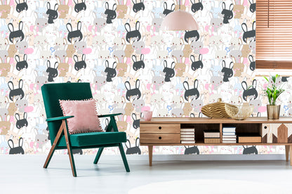 Wallpaper Rabbits On Light Background