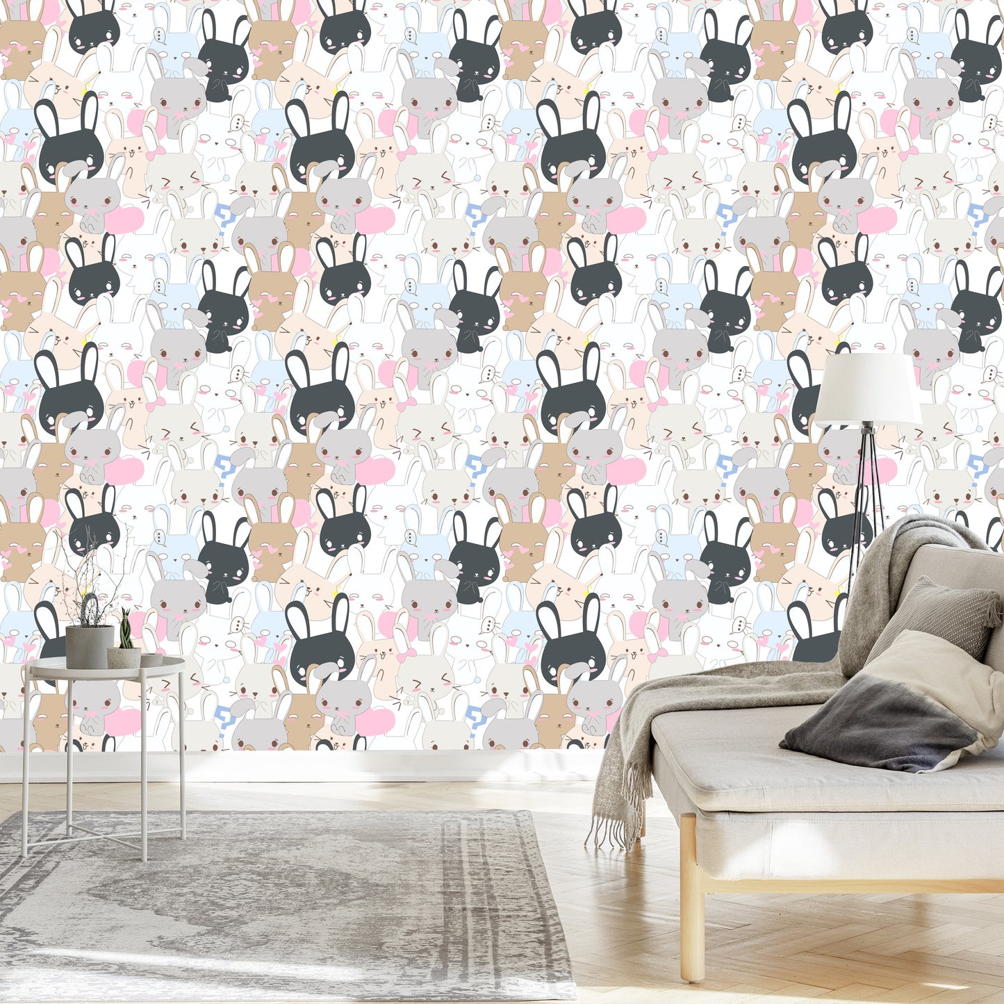 Wallpaper Rabbits On Light Background