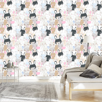 Wallpaper Rabbits On Light Background