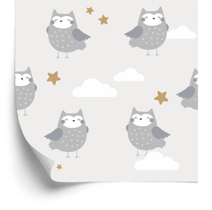 Wallpaper Owls Among The Clouds