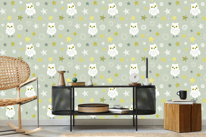 Wallpaper Owls With Stars On The Background