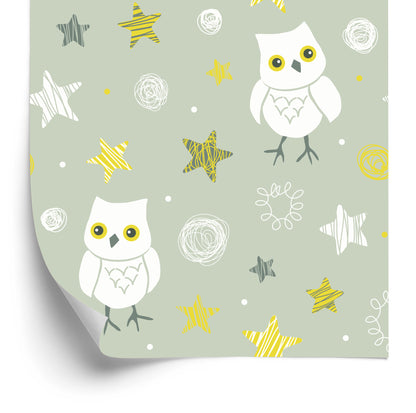 Wallpaper Owls With Stars On The Background
