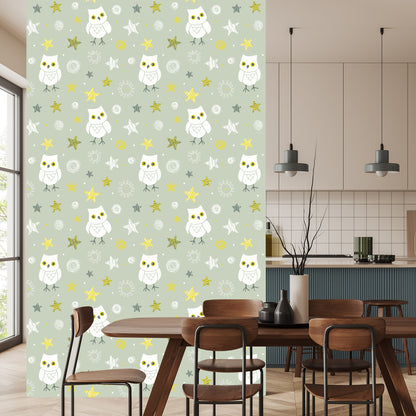Wallpaper Owls With Stars On The Background