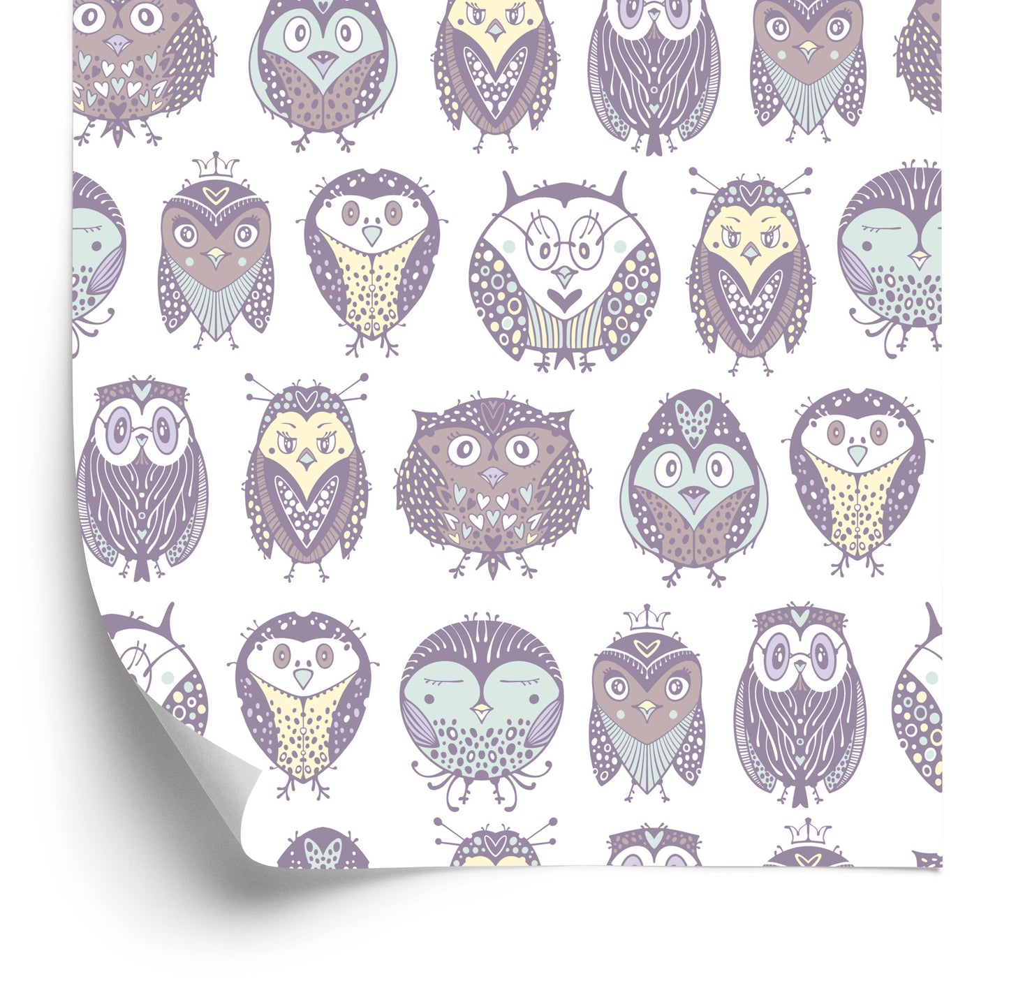 Wallpaper Small, Pastel Owls