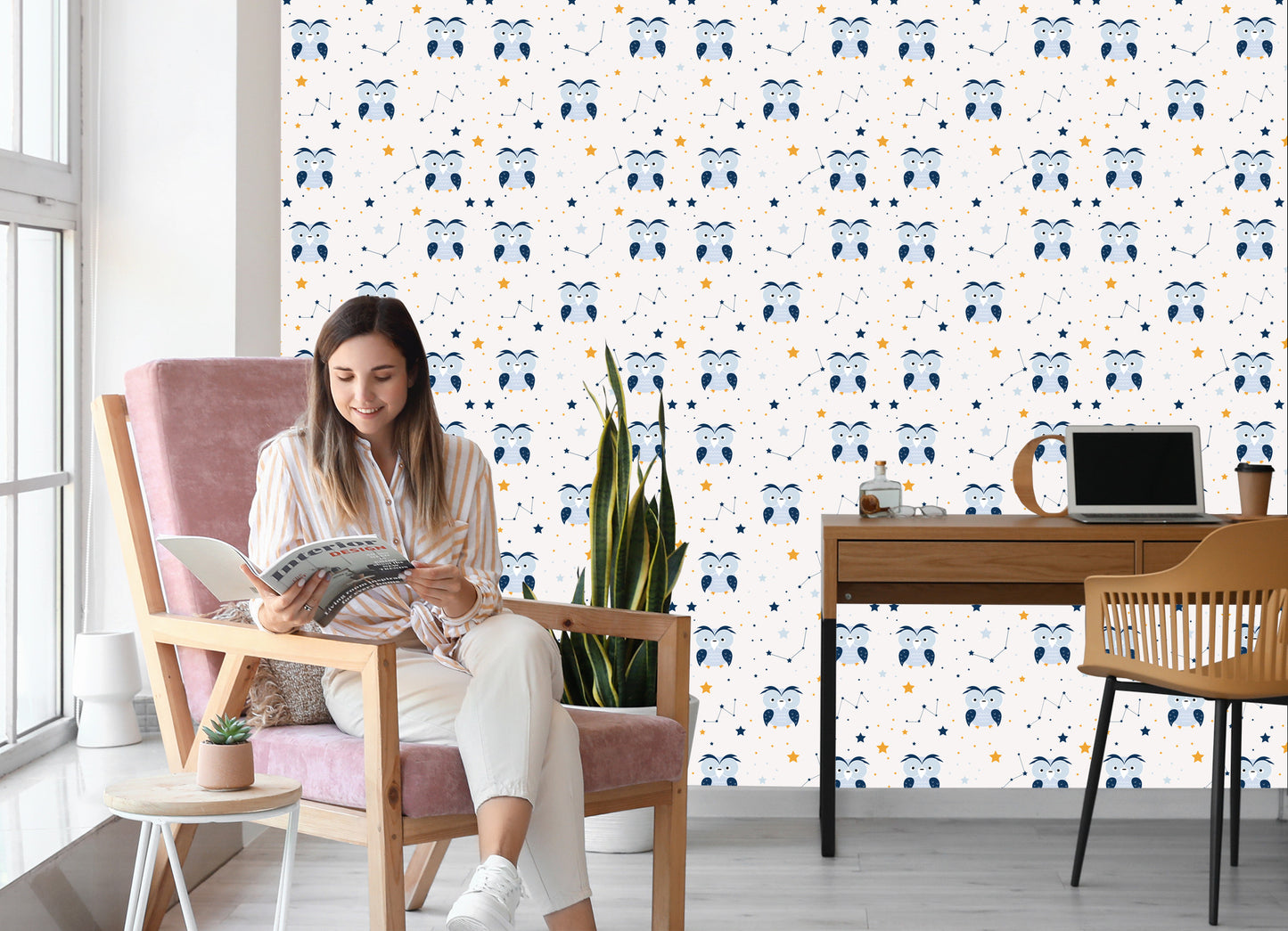 Wallpaper Owls Among The Stars