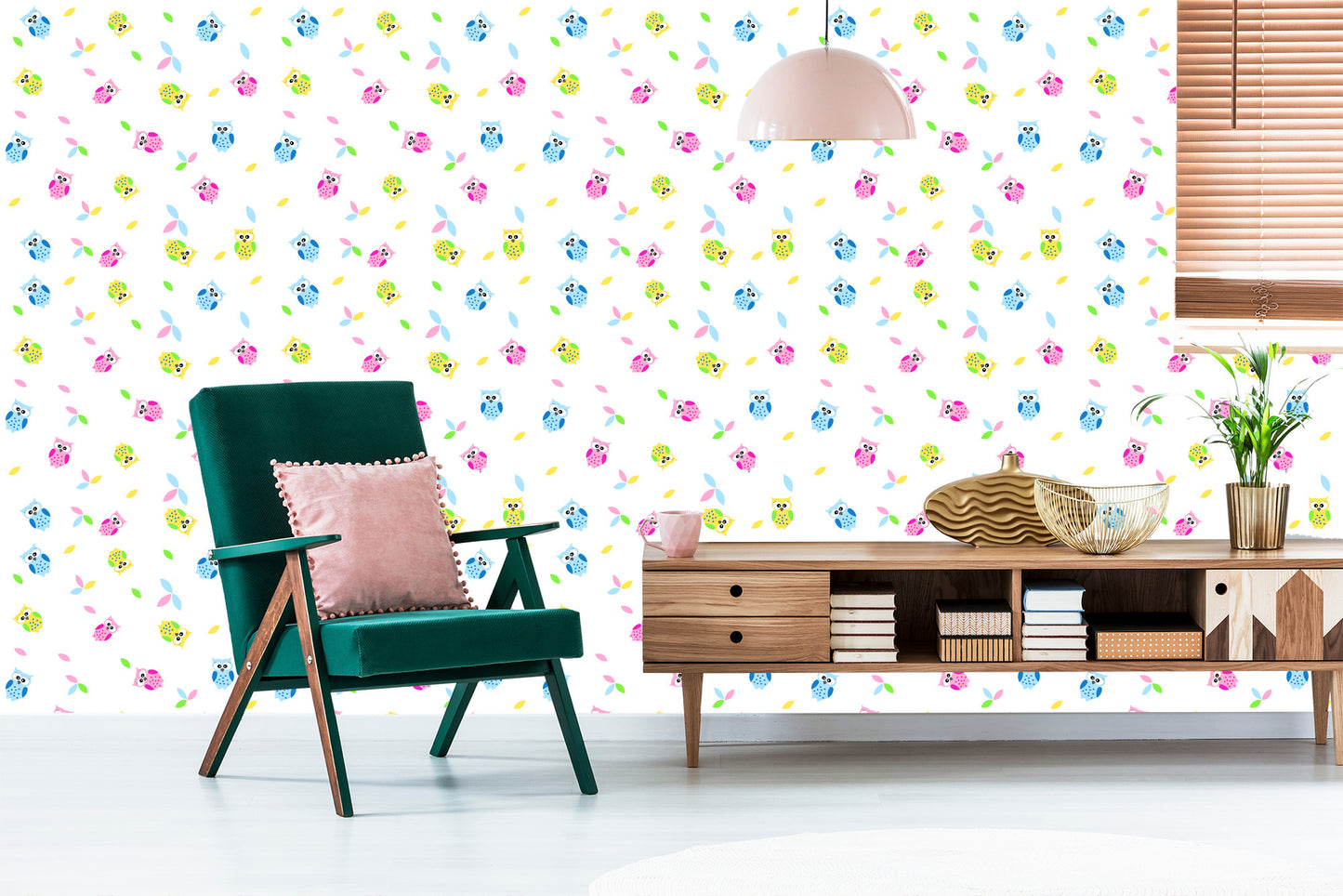 Wallpaper Colorful Owls