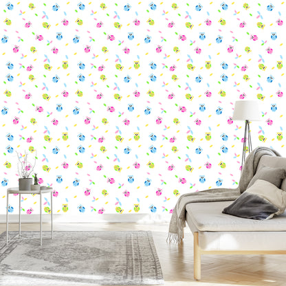 Wallpaper Colorful Owls