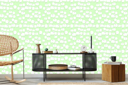 Wallpaper Sheeps On A Green Background
