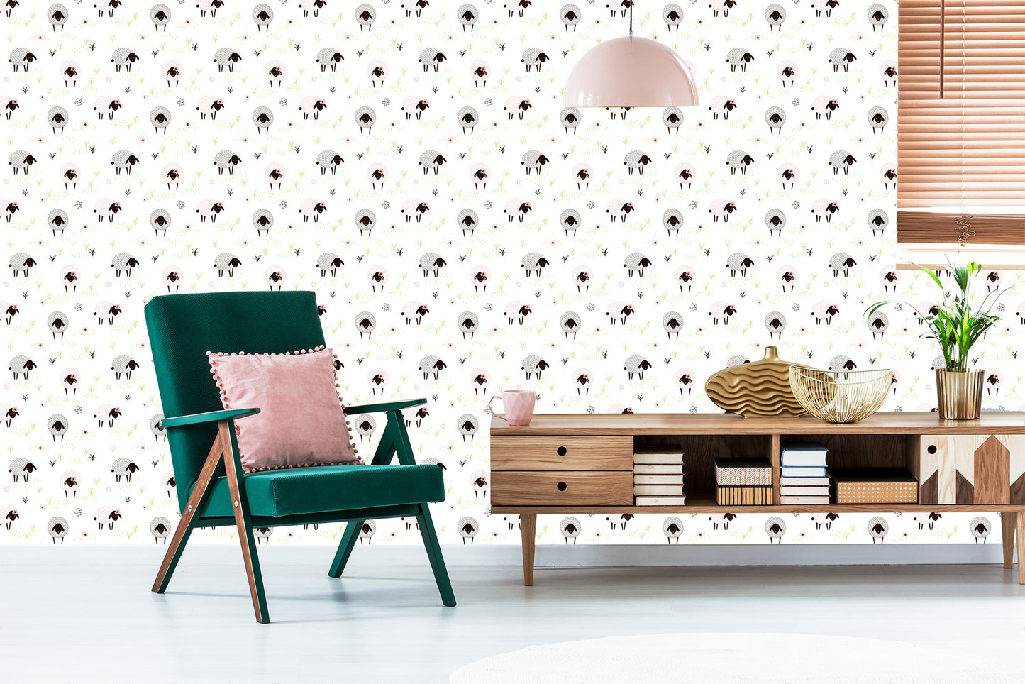 Wallpaper Sheeps On A Meadow