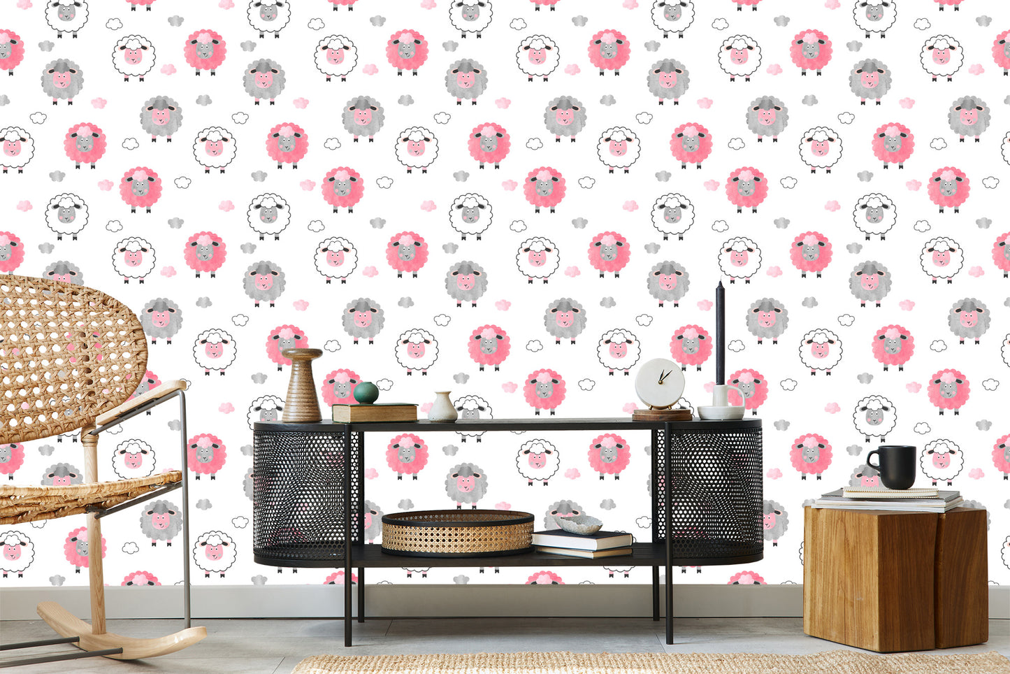 Wallpaper Sheep On A Cloud Background