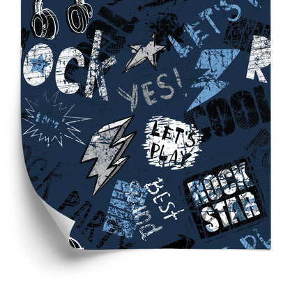 Wallpaper Graffiti In Rock Style