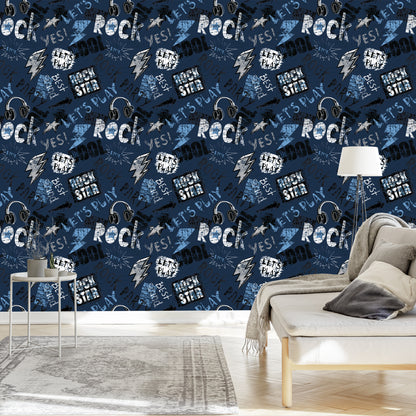 Wallpaper Graffiti In Rock Style
