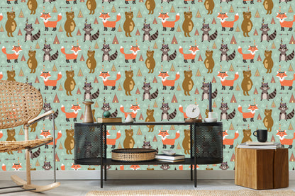 Wallpaper Fairytale Foxes Indians