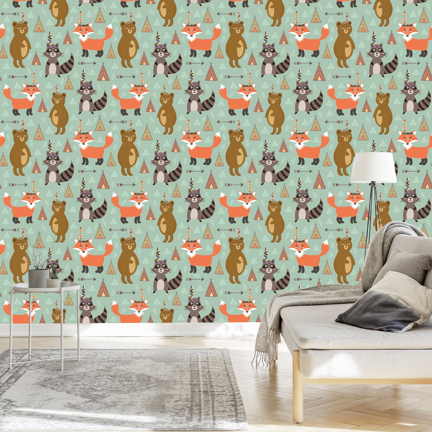 Wallpaper Fairytale Foxes Indians