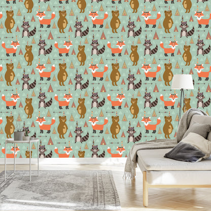 Wallpaper Fairytale Foxes Indians