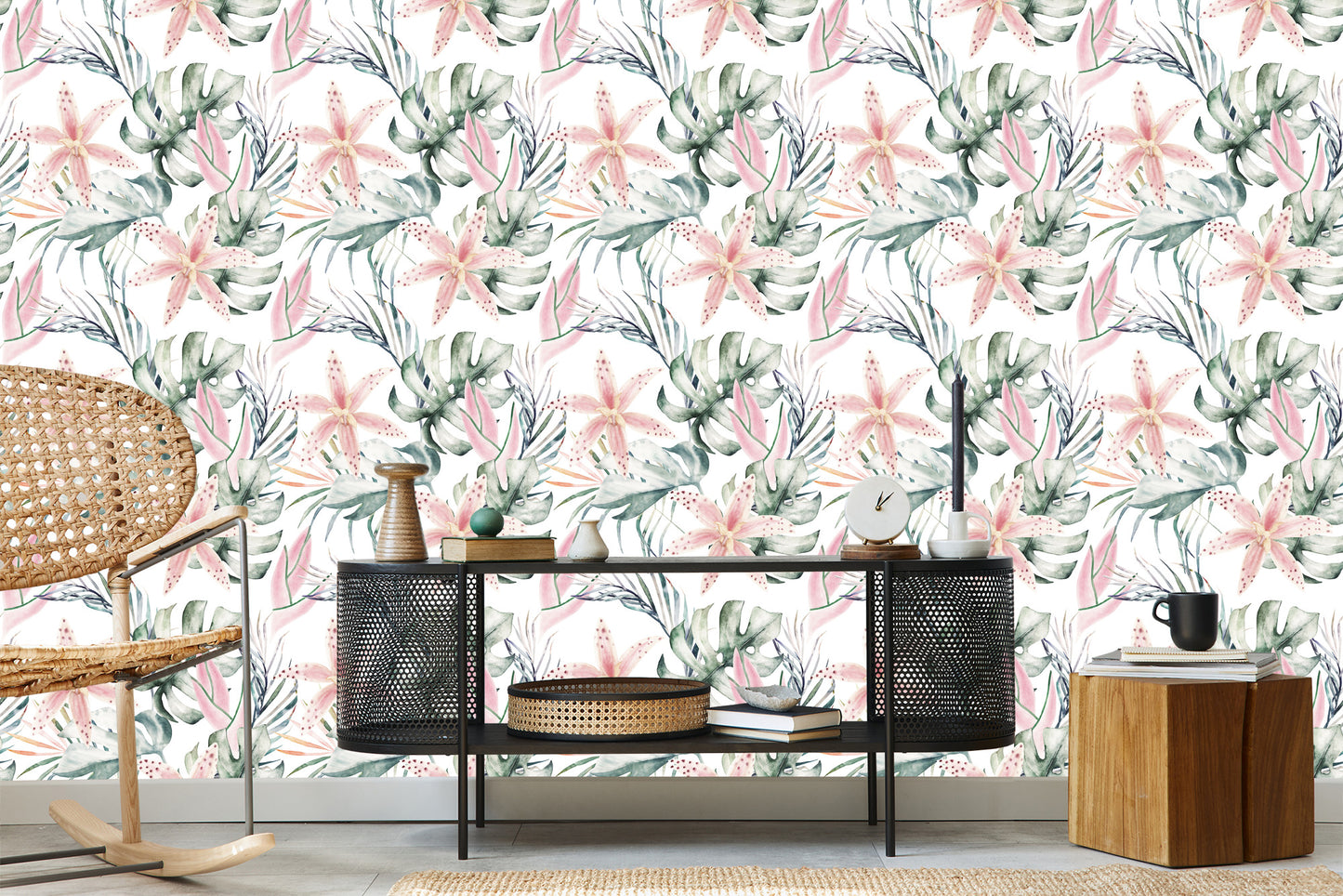 Wallpaper Tropical Orchids With Leaves