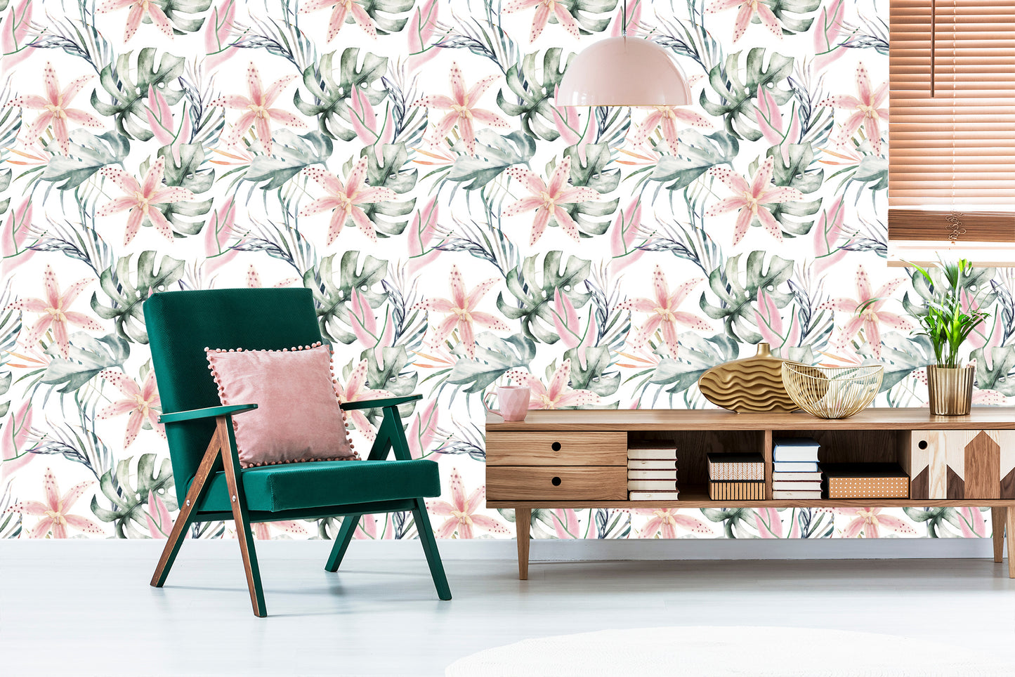 Wallpaper Tropical Orchids With Leaves