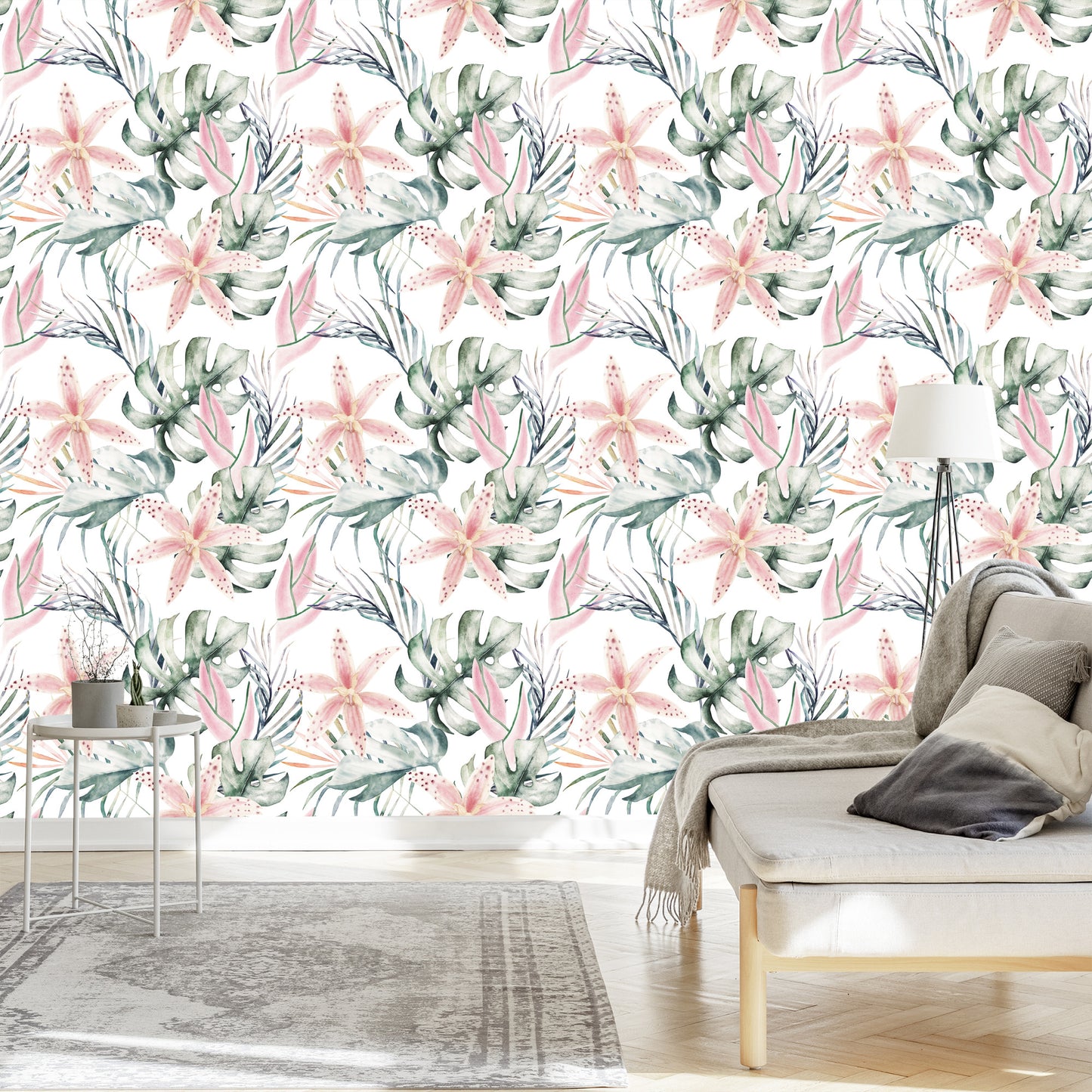 Wallpaper Tropical Orchids With Leaves
