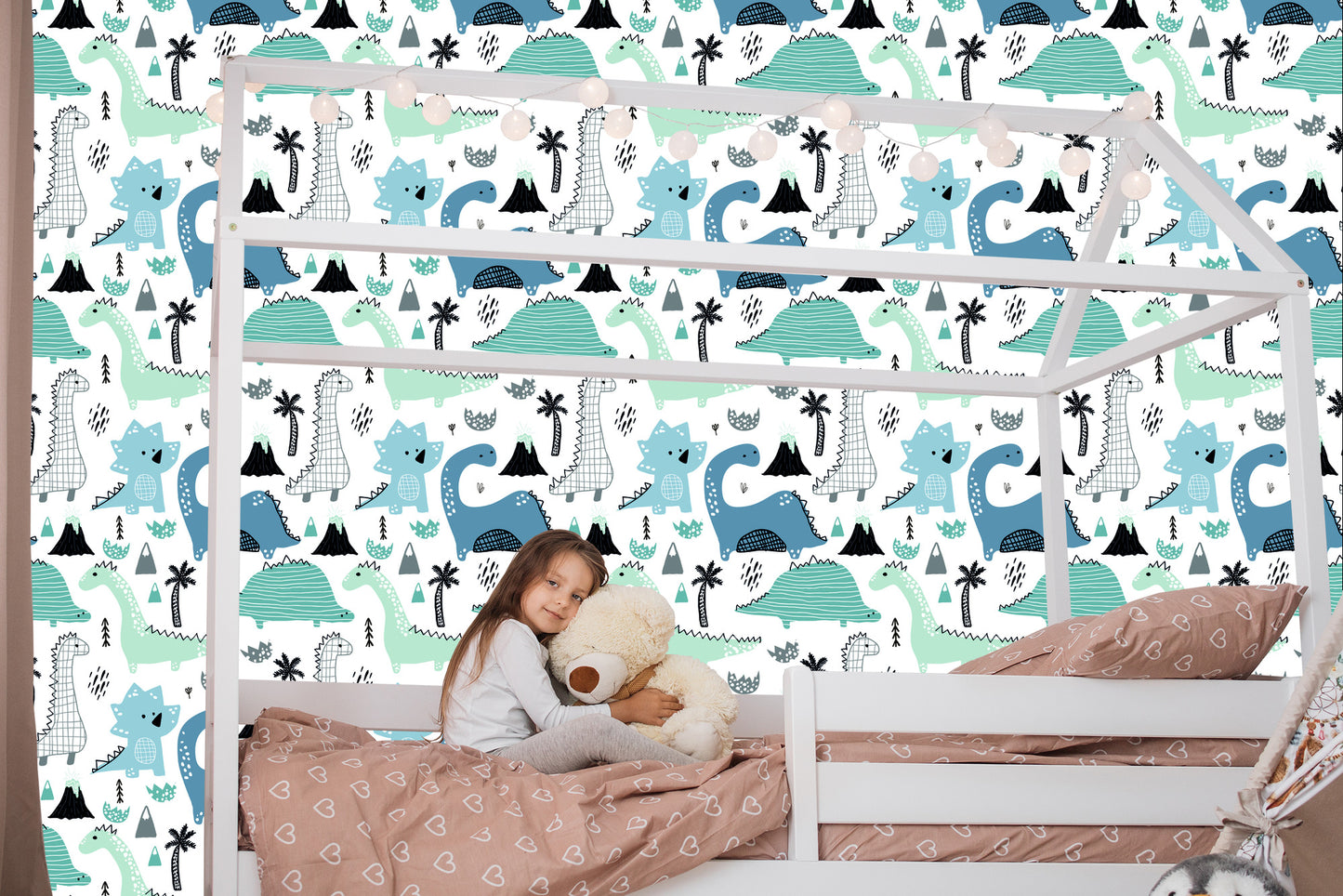 Wallpaper Blue Dinosaurs