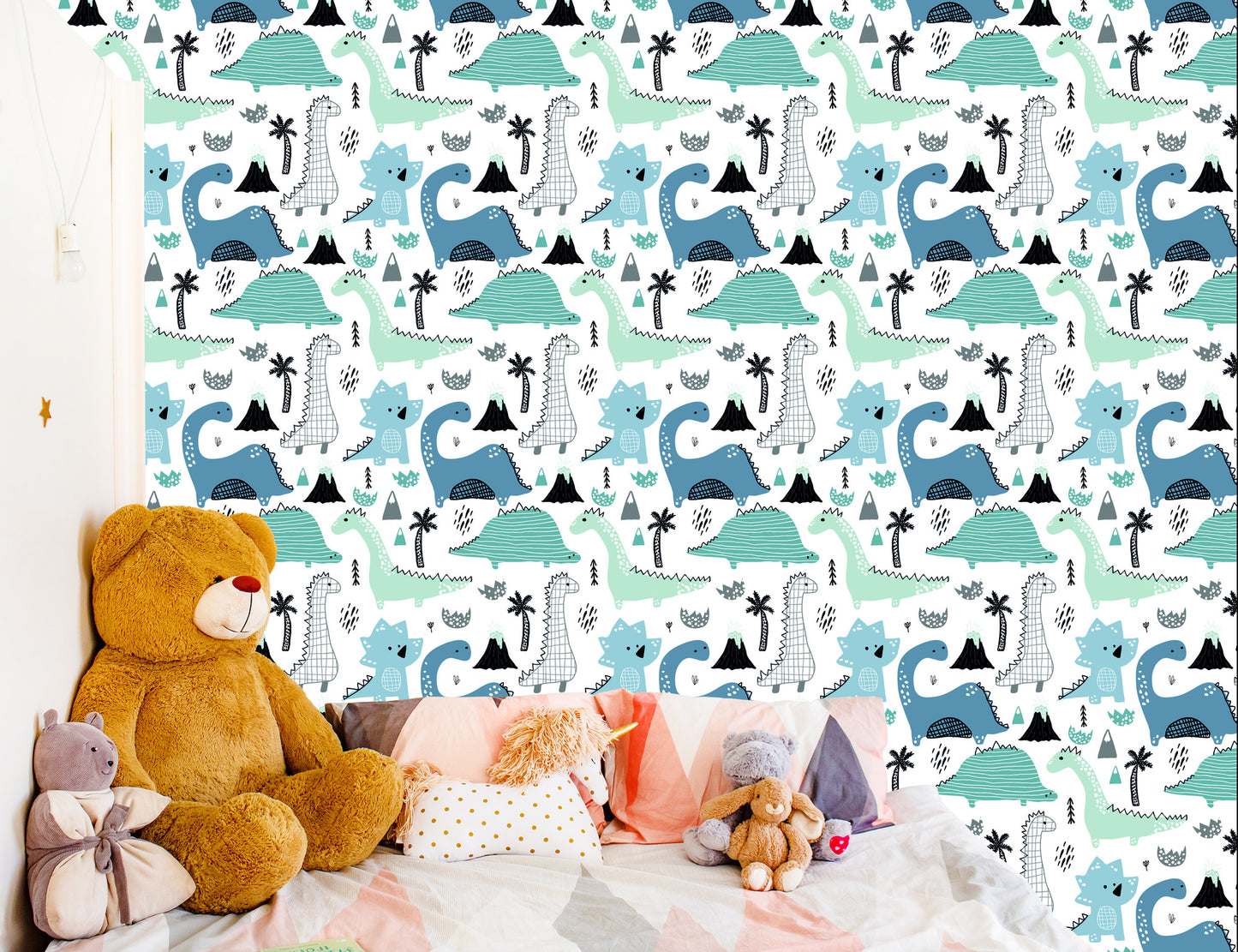 Wallpaper Blue Dinosaurs