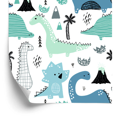 Wallpaper Blue Dinosaurs