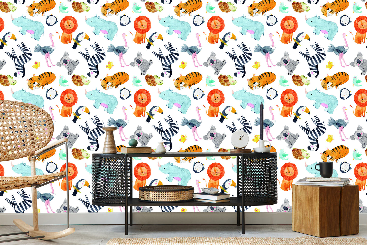Wallpaper Colourful Safari Animals