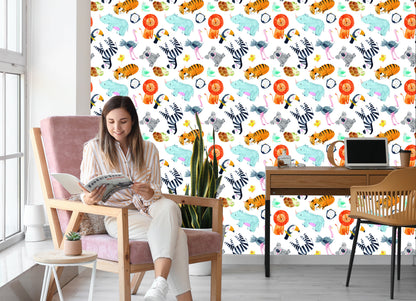 Wallpaper Colourful Safari Animals