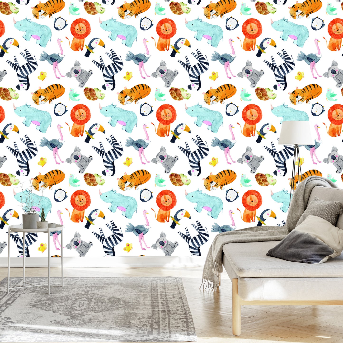 Wallpaper Colourful Safari Animals
