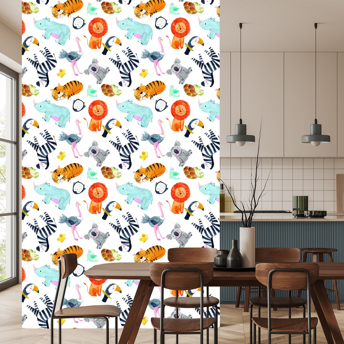 Wallpaper Colourful Safari Animals