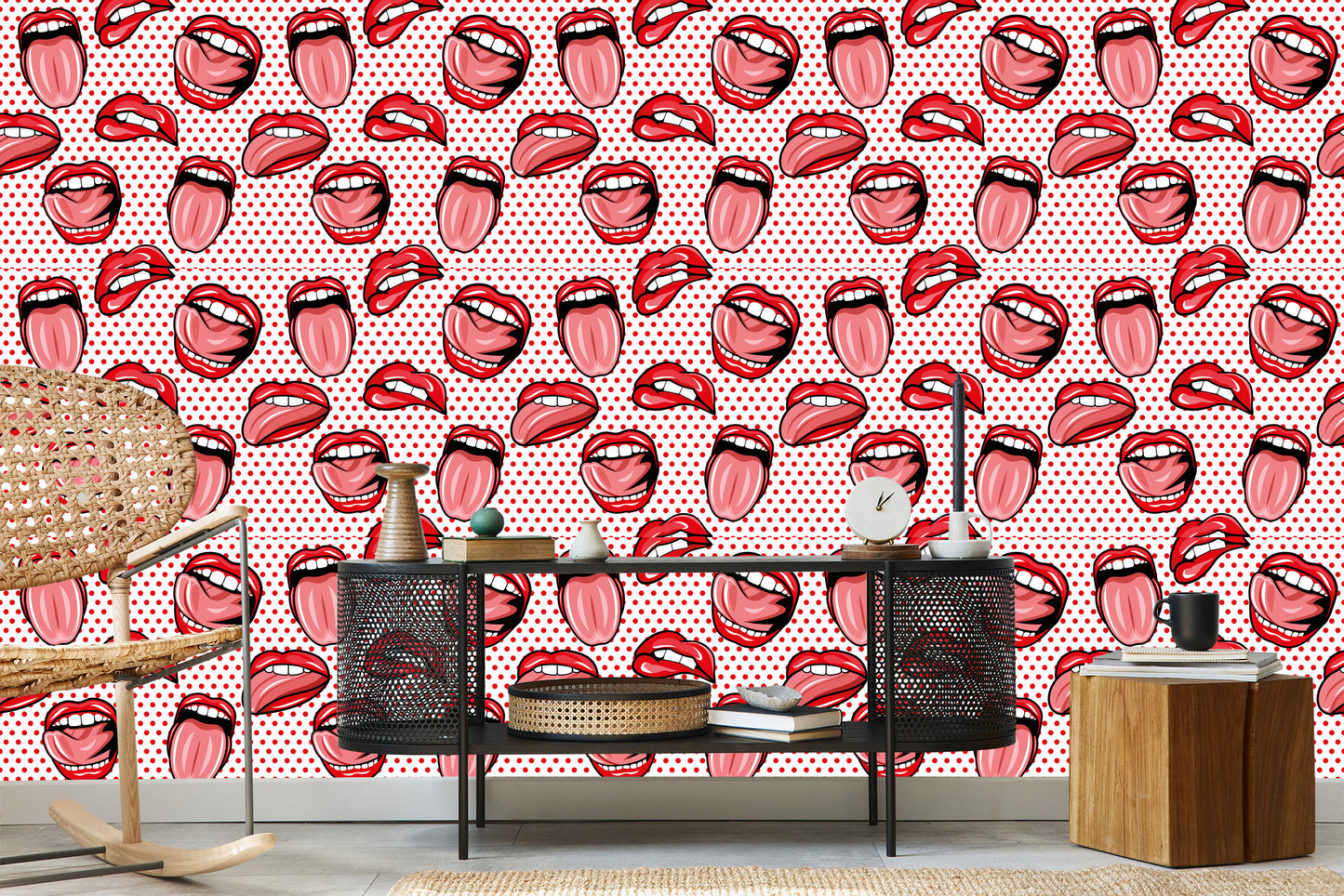 Wallpaper Mouth In Pop Art Style