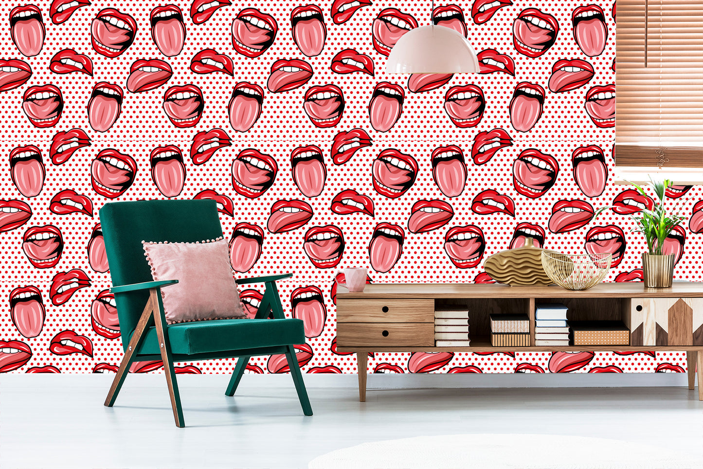 Wallpaper Mouth In Pop Art Style
